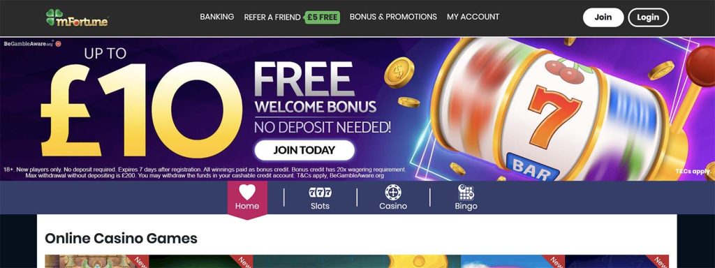 mFortune no deposit bonus